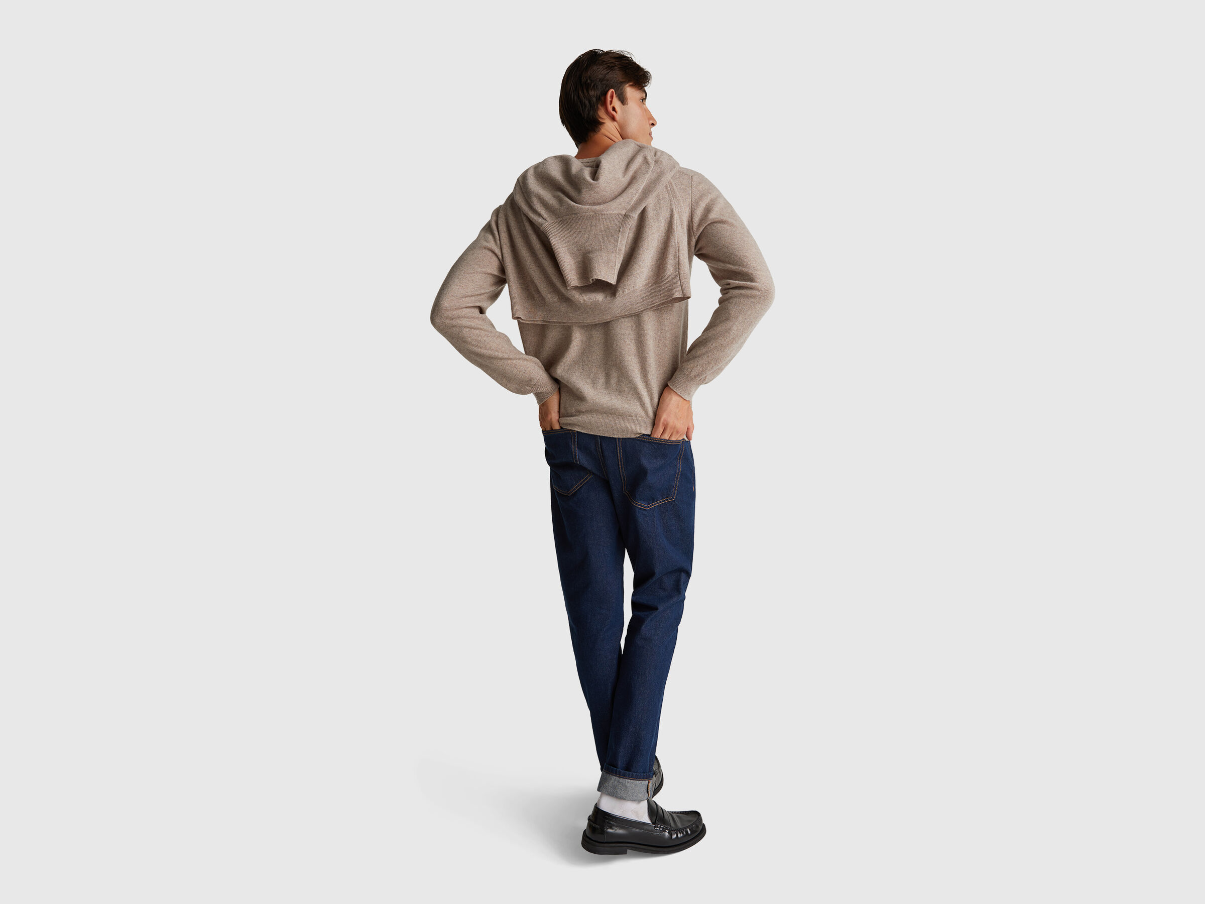 V NECK SWEATER L/S Homem image number 3